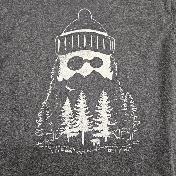 Life Is Good Mens Gray Crusher Tee Longsleeve Keep It Wild Mountain Man Size... - Picture 4 of 9